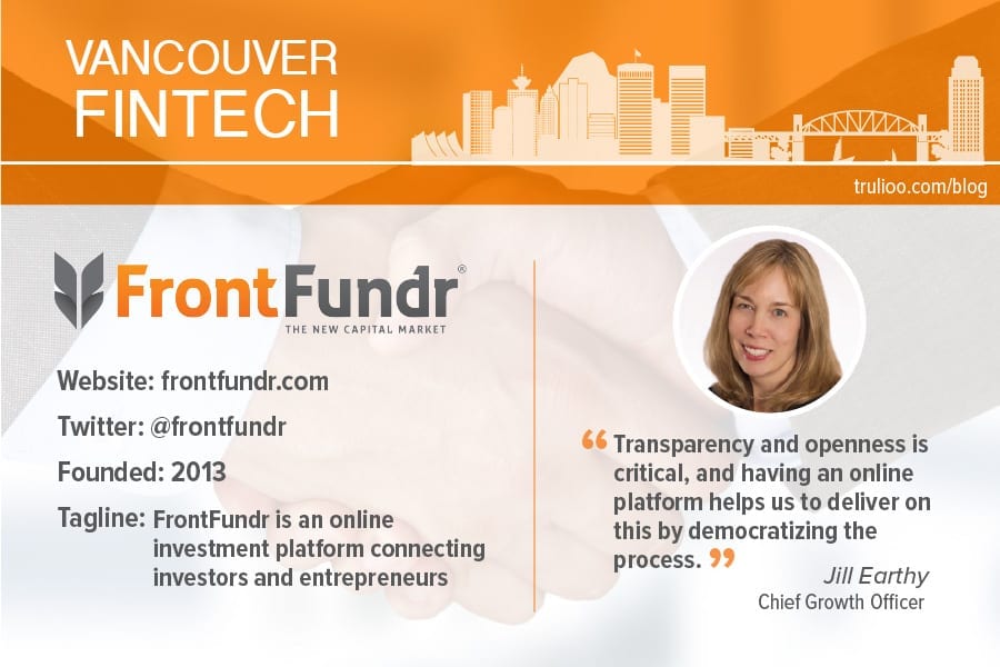 Fintech in Vancouver Frontfundr Jill Earthy