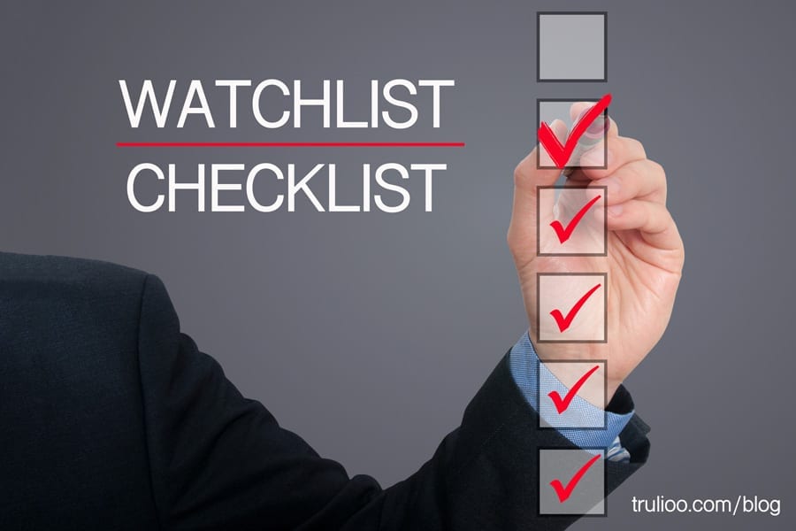 Watchlist Checklist